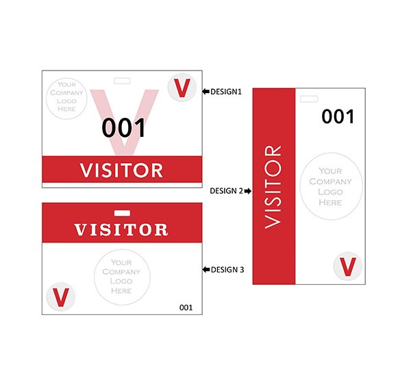 Visitor ID Badges 25 Pack Preprinted Guest Plastic Cards Reusable 